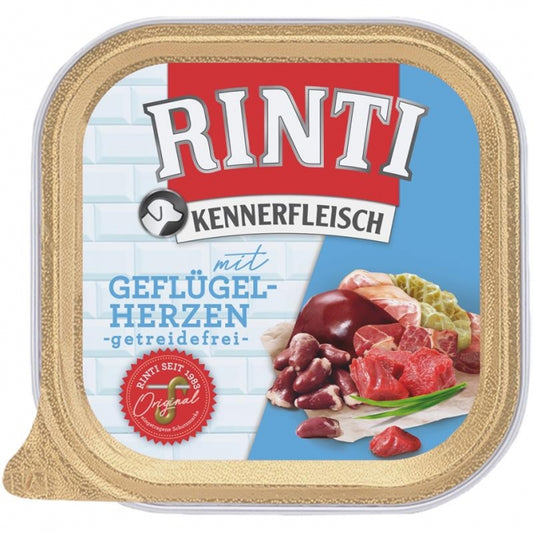 9x Rinti - Kennerfleisch Schale Geflügelherzen 300g