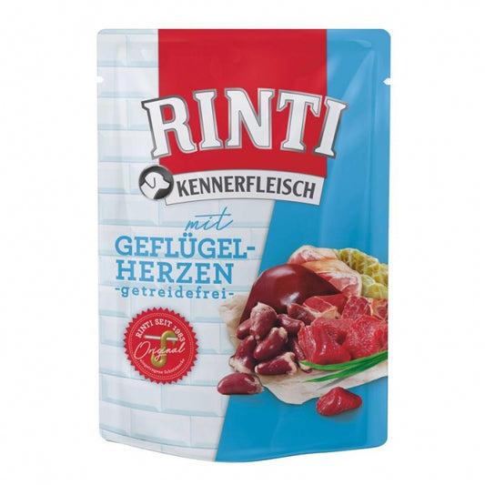 10x Rinti - Kennerfleisch Beutel Geflügelherzen 400g
